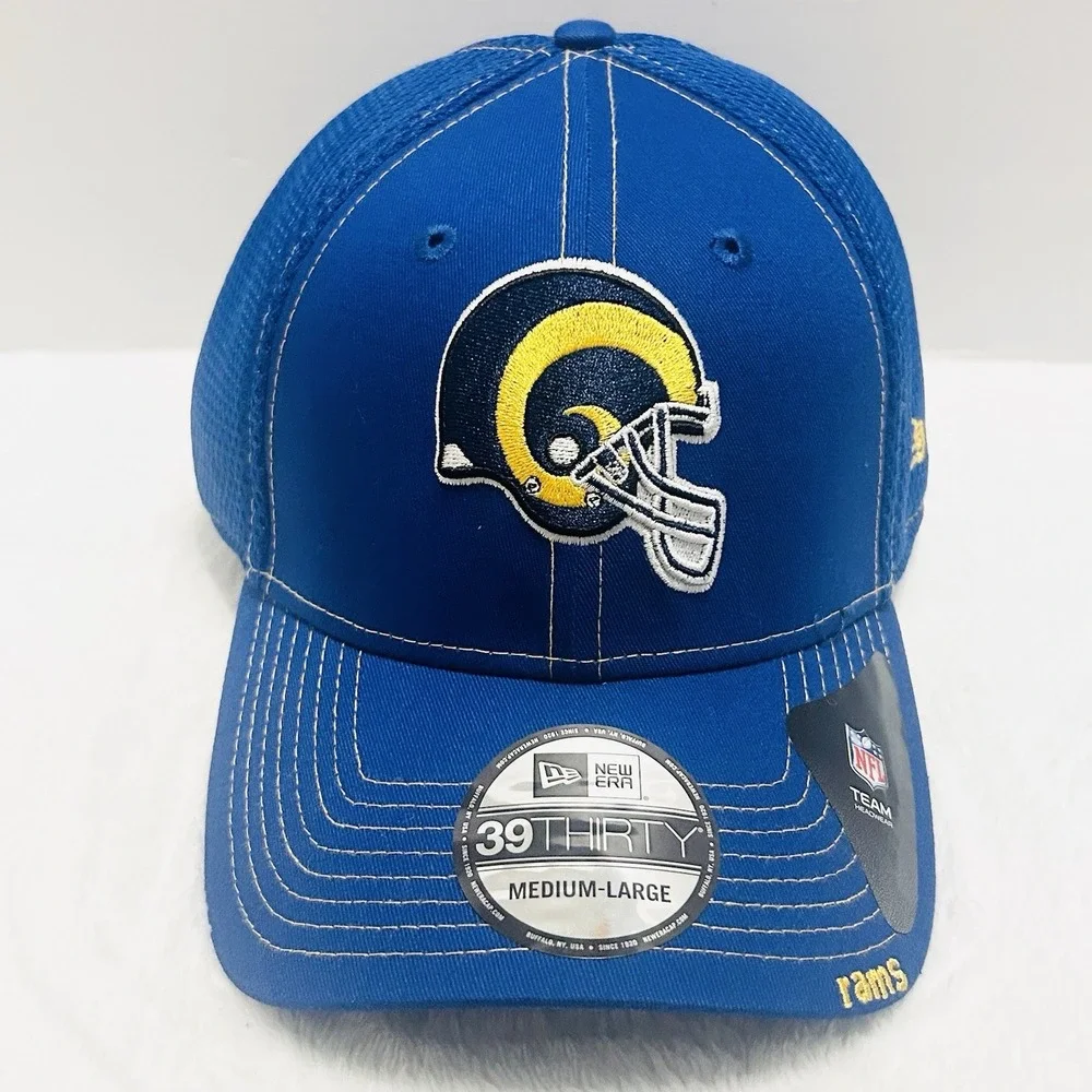 New‎ Los Angeles Rams Neo Historic 39THIRTY Stretch Flex Hat Cap M/L Blue NFL